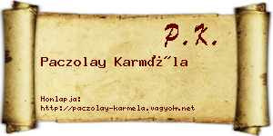 Paczolay Karméla névjegykártya